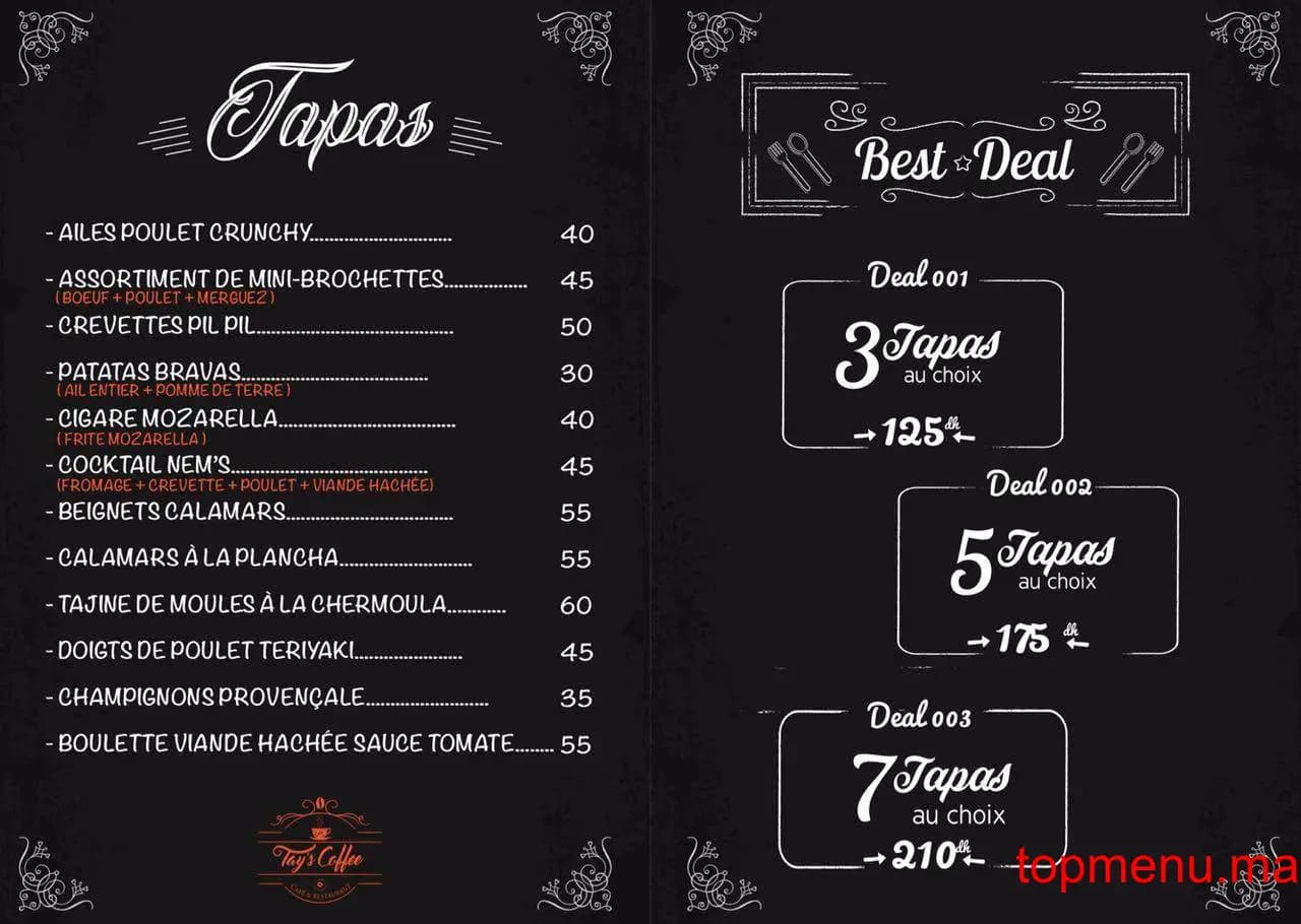 Restaurant TAY’S Coffee menu page 5 TAY’S Coffee menu page 5