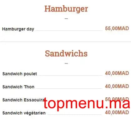 Restaurant Café Kif Kif menu page 1 Café Kif Kif menu page 1