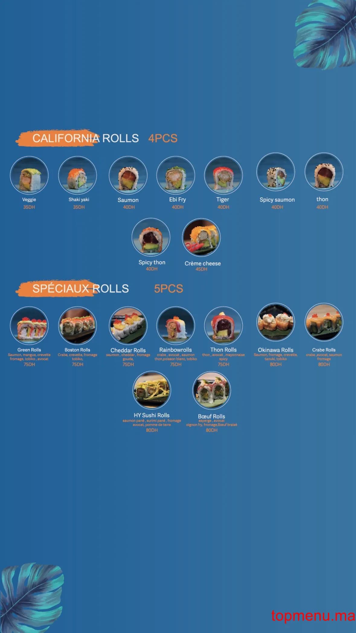 Restaurant Hy Sushi menu page 4 Hy Sushi menu page 4