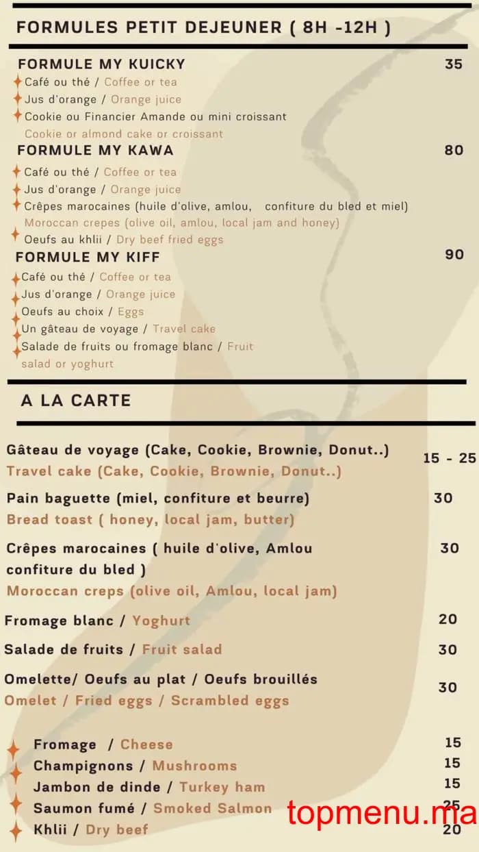 Restaurant MyKawa menu page 1 MyKawa menu page 1