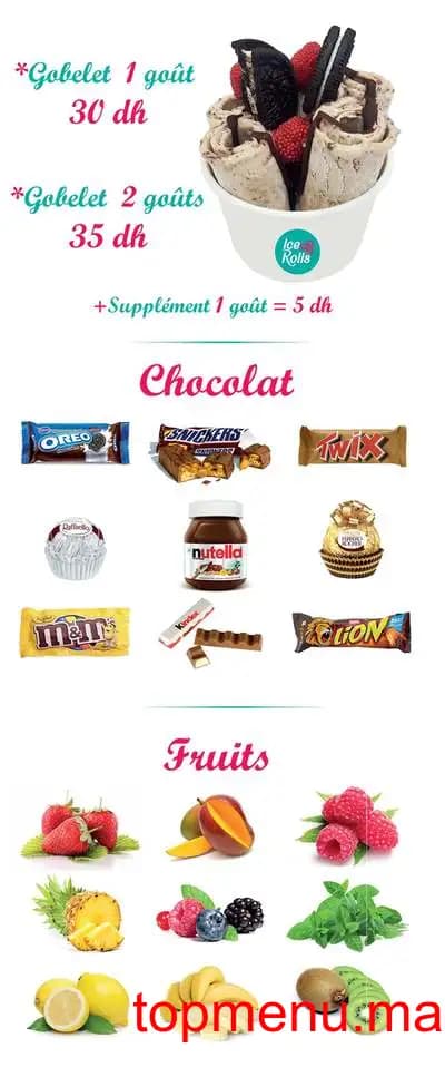 مطعم Ice Rolls قائمة الطعام page 1 Ice Rolls قائمة الطعام page 1