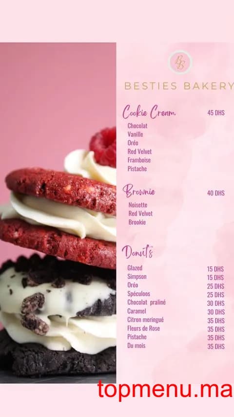 Restaurant Besties Bakery menu page 3 Besties Bakery menu page 3