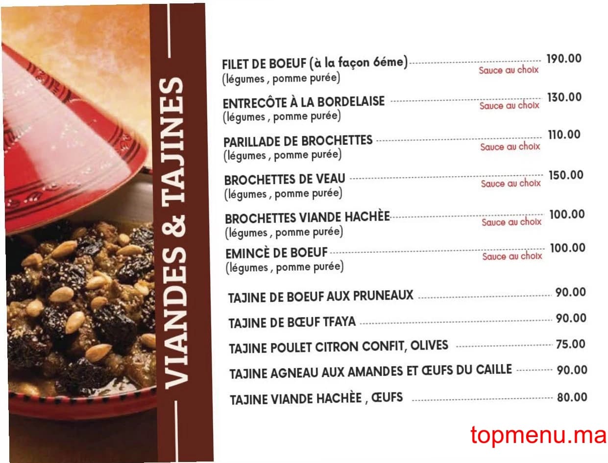Restaurant 6ÈME CAFE menu page 1 6ÈME CAFE menu page 1
