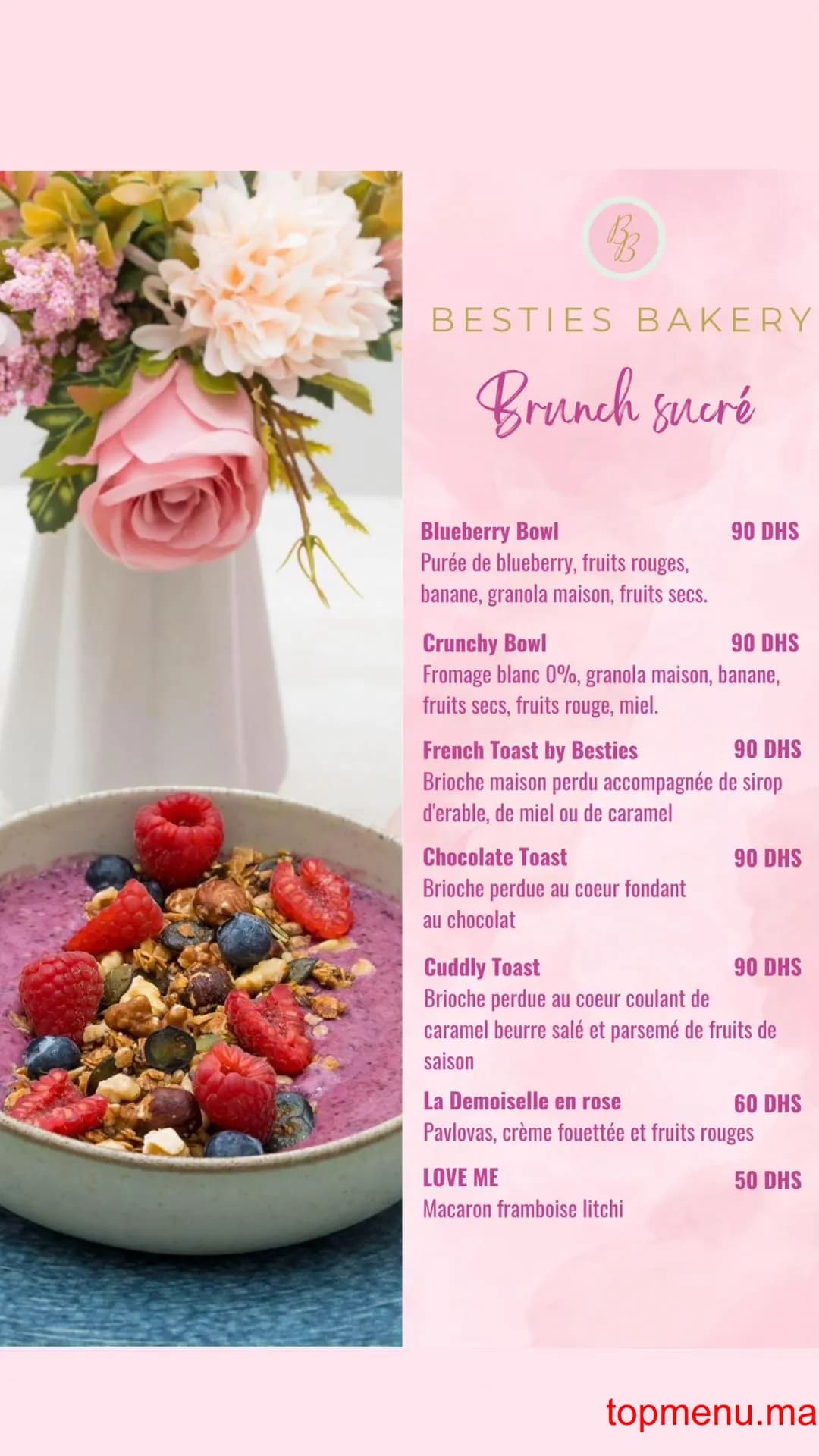 Restaurant Besties Bakery menu page 11 Besties Bakery menu page 11