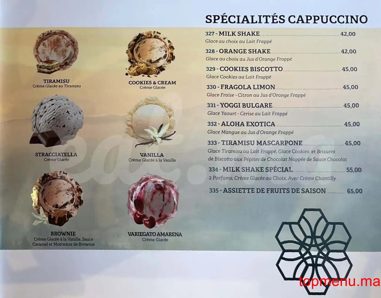 Restaurant Cappuccino menu page 9 Cappuccino menu page 9