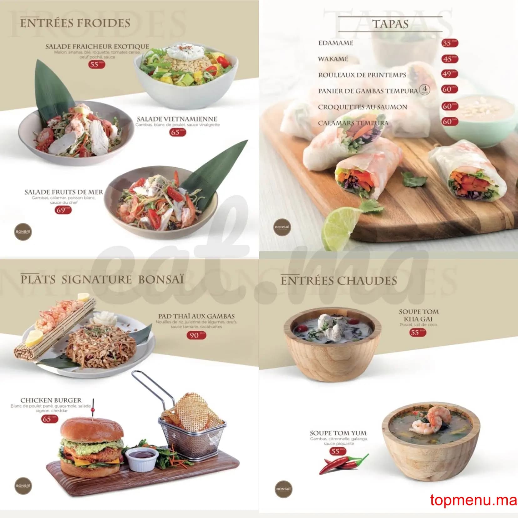 Restaurant Bonsaï menu page 6 Bonsaï menu page 6