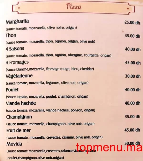 Restaurant Movida menu page 5 Movida menu page 5