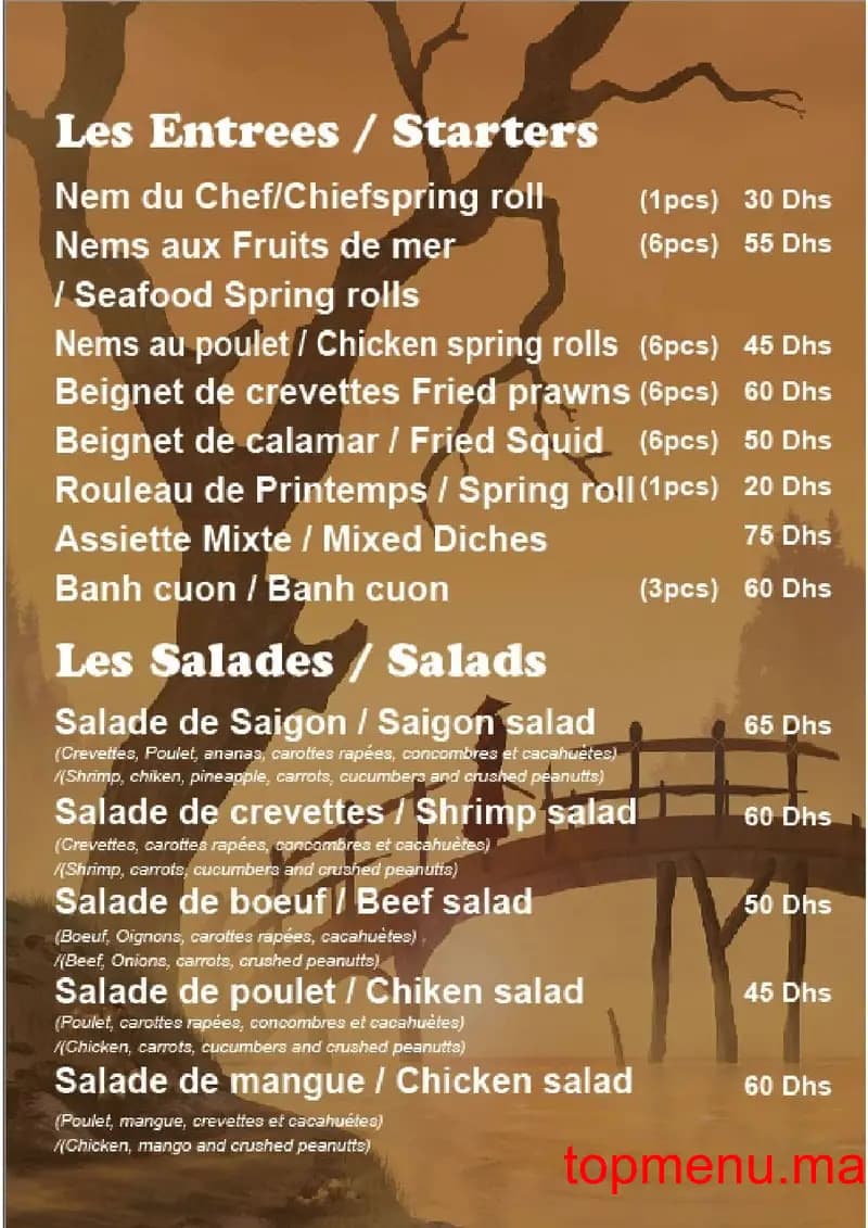Restaurant Le Bol de Saigon menu page 2 Le Bol de Saigon menu page 2