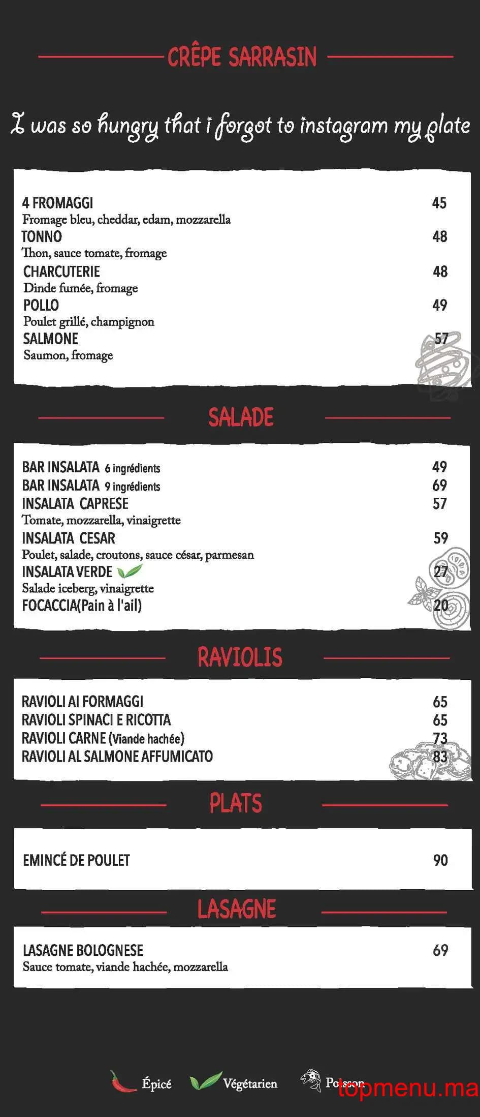 Restaurant Amore Italiano Al Mazar menu page 1 Amore Italiano Al Mazar menu page 1