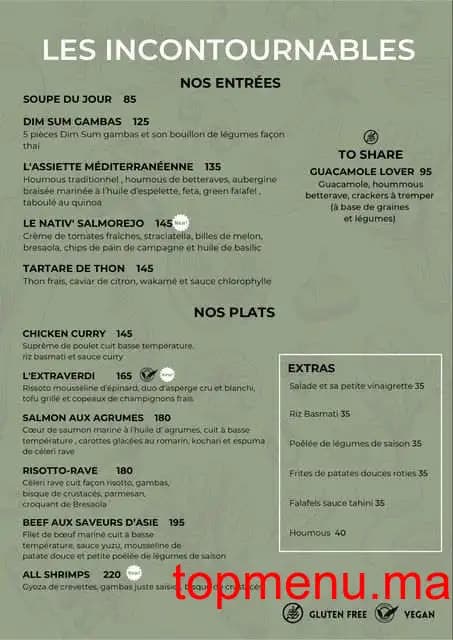 Restaurant Nativ’ Kitchen menu page 2 Nativ’ Kitchen menu page 2