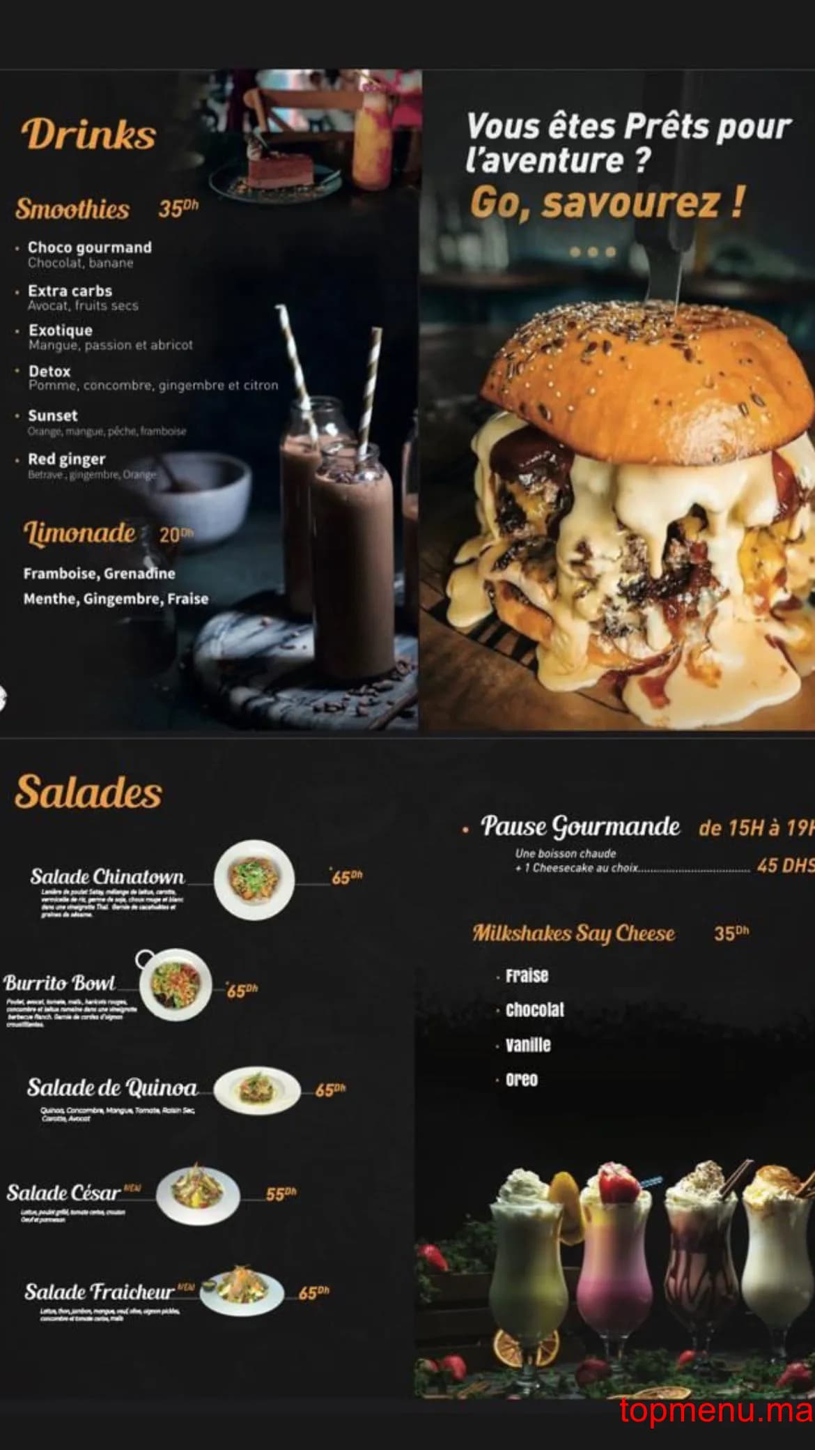 Restaurant Say Cheese menu page 2 Say Cheese menu page 2