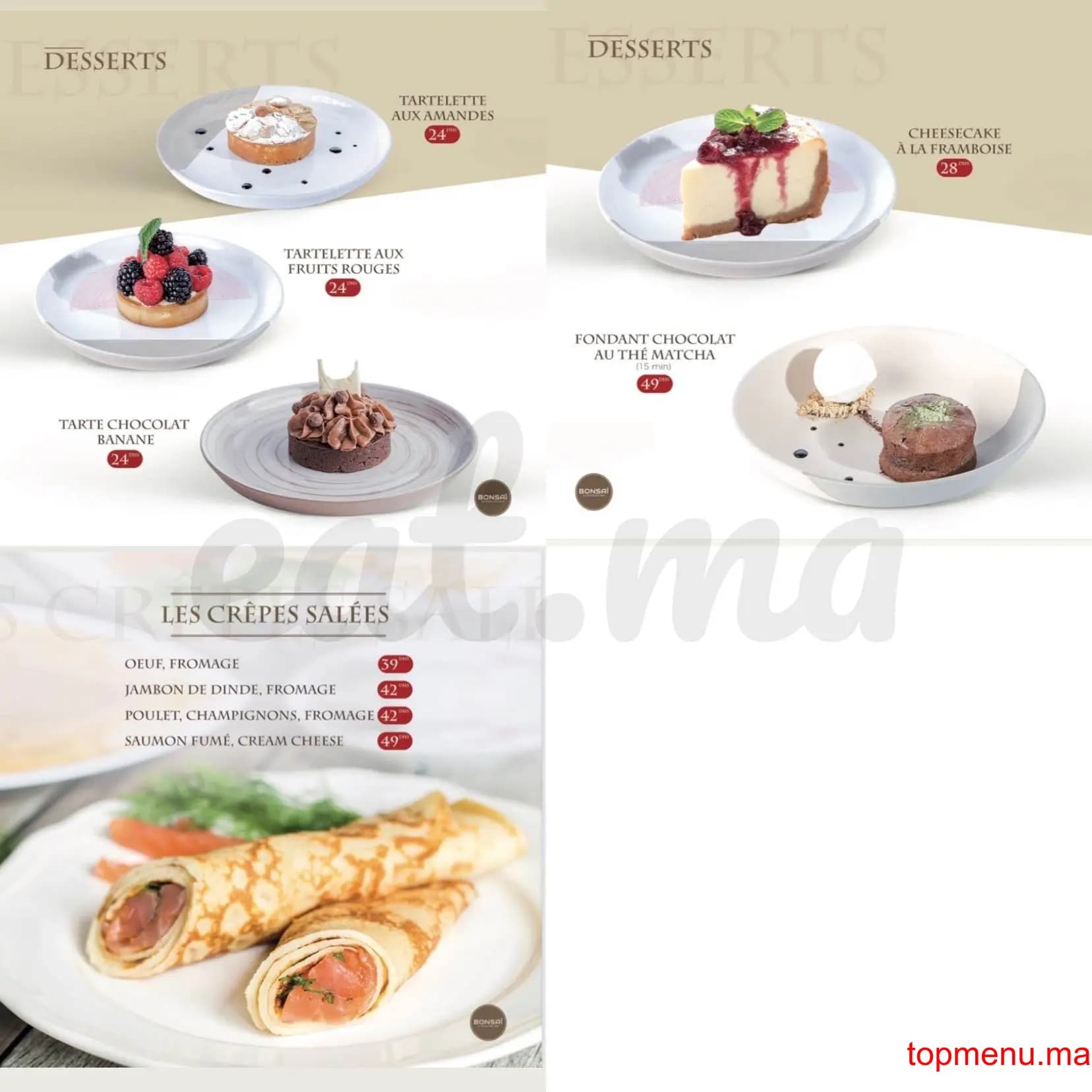 Restaurant Bonsaï menu page 11 Bonsaï menu page 11