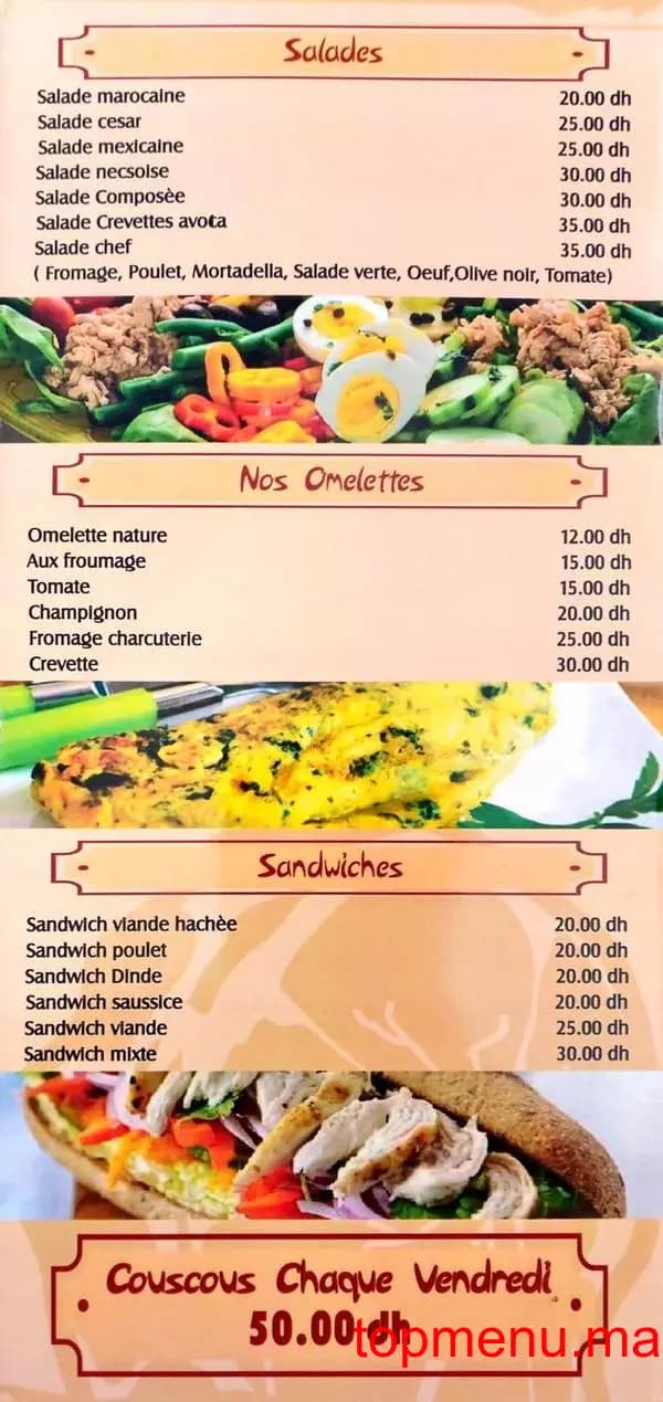 Restaurant Movida menu page 1 Movida menu page 1