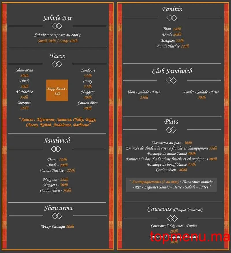 Restaurant O Goût menu page 3 O Goût menu page 3