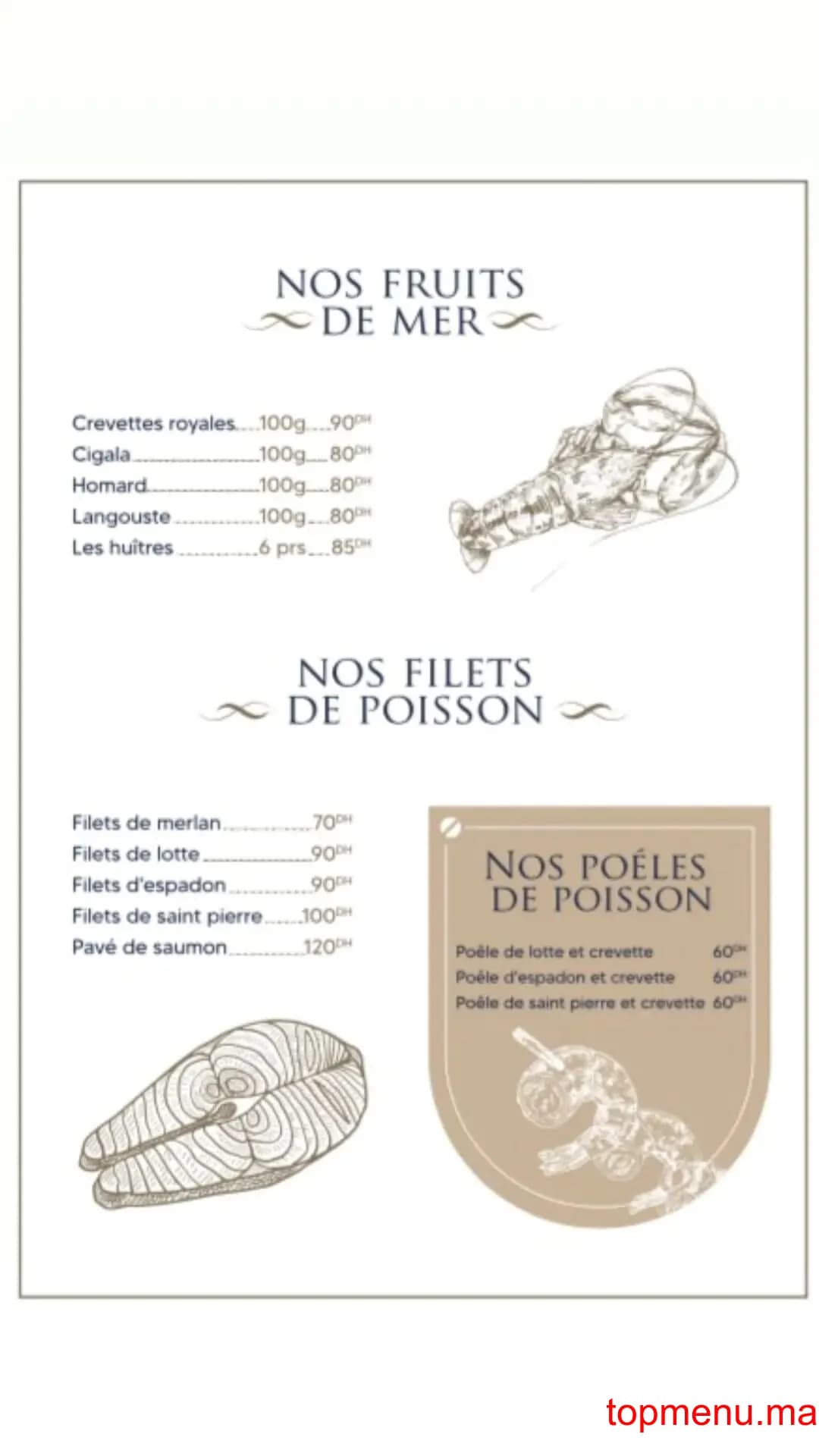 Restaurant La maison du poisson menu page 7 La maison du poisson menu page 7