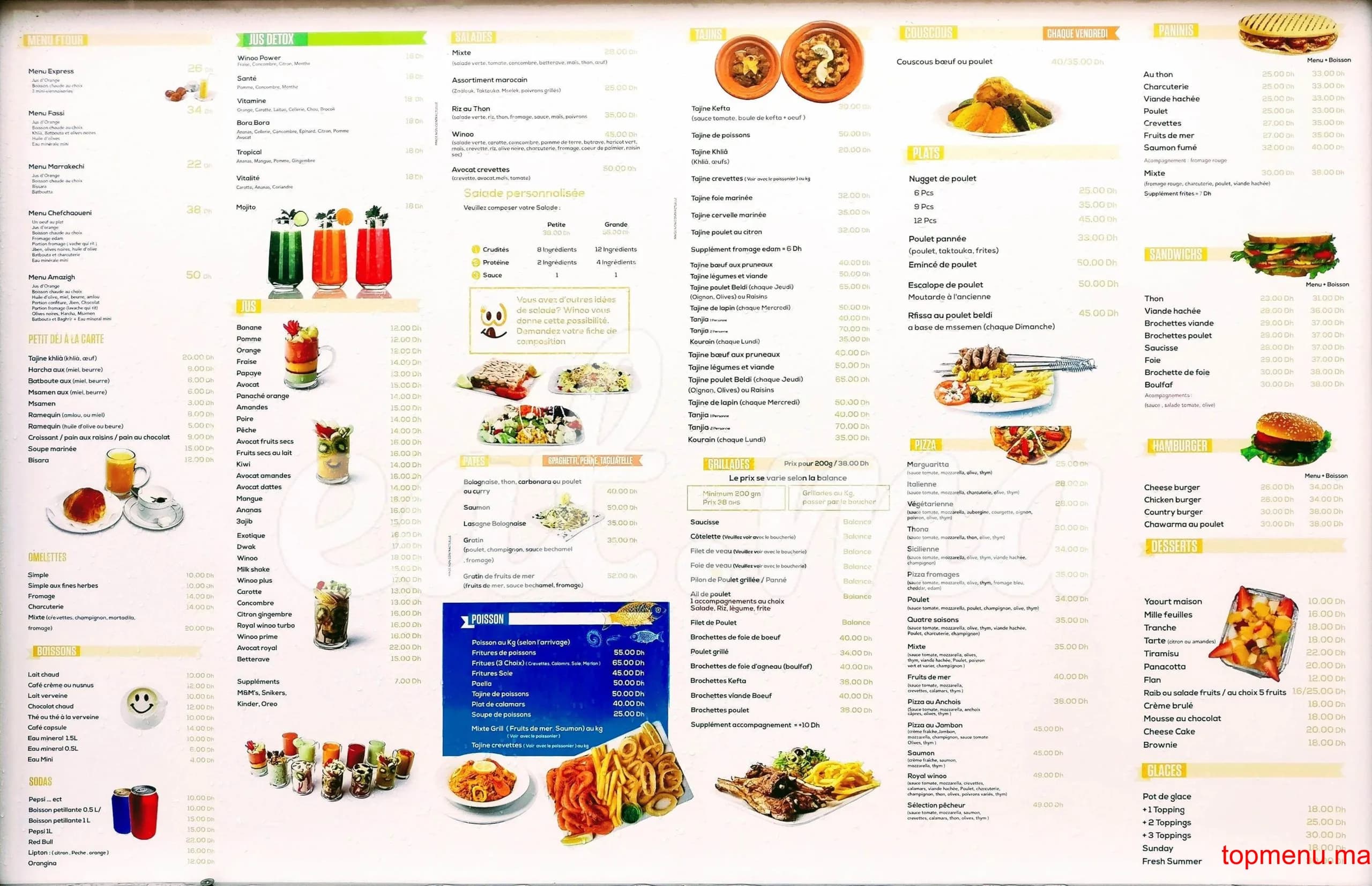 Restaurant Winoo menu page 1 Winoo menu page 1