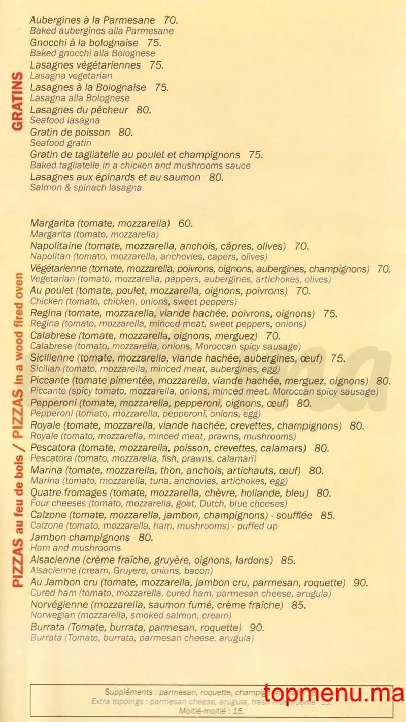 Restaurant Le Catanzaro menu page 3 Le Catanzaro menu page 3