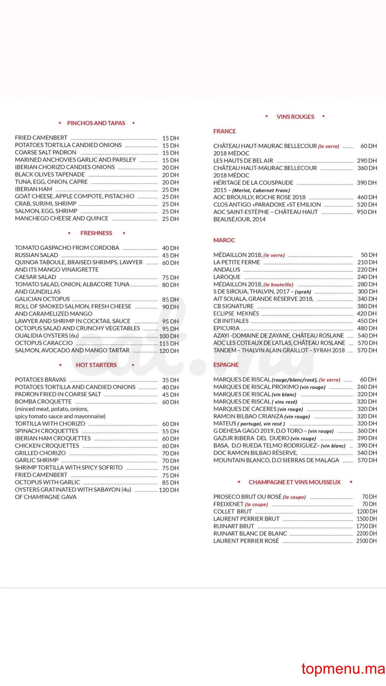 Restaurant Arroz Bar Restaurant menu page 6 Arroz Bar Restaurant menu page 6