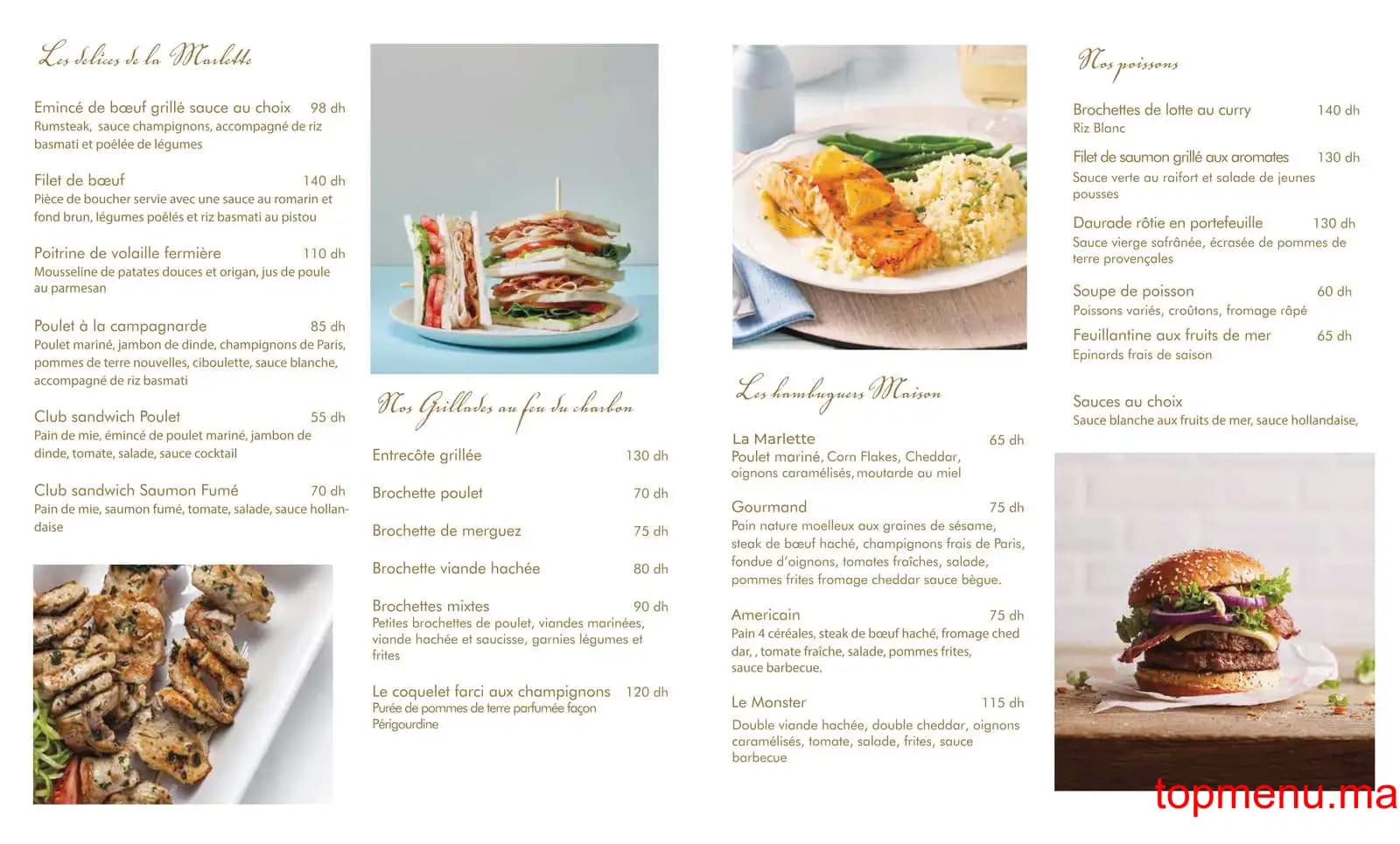 Restaurant La Marlette Targa menu page 2 La Marlette Targa menu page 2