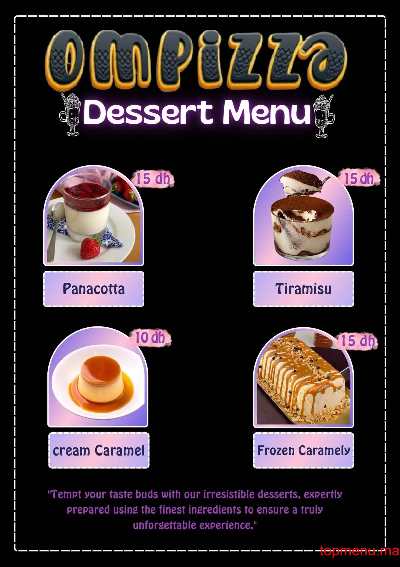 Restaurant Ompizza menu page 5 Ompizza menu page 5