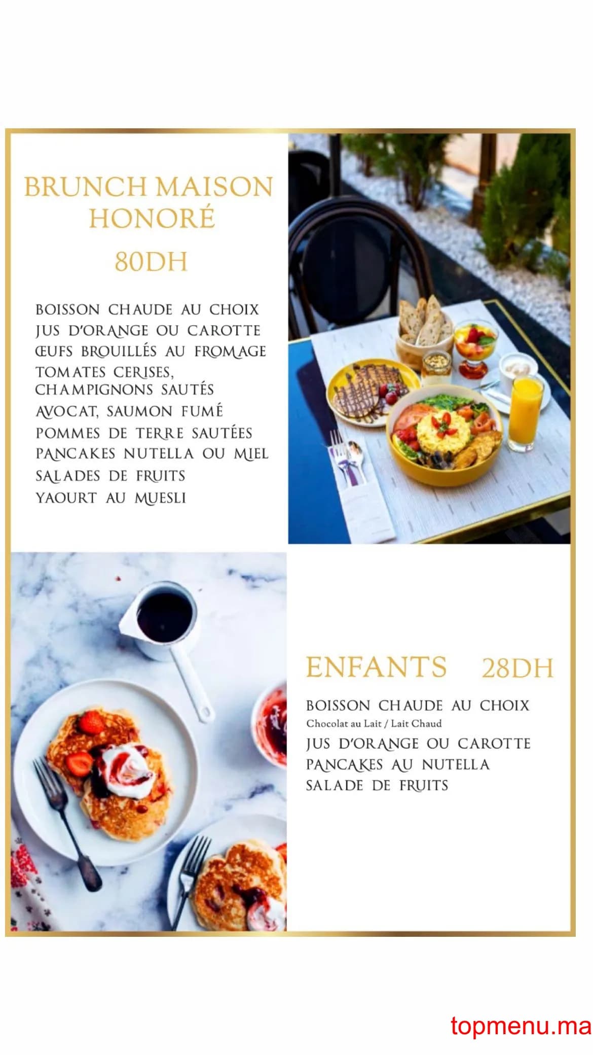 مطعم Maison Honoré قائمة الطعام page 2 Maison Honoré قائمة الطعام page 2