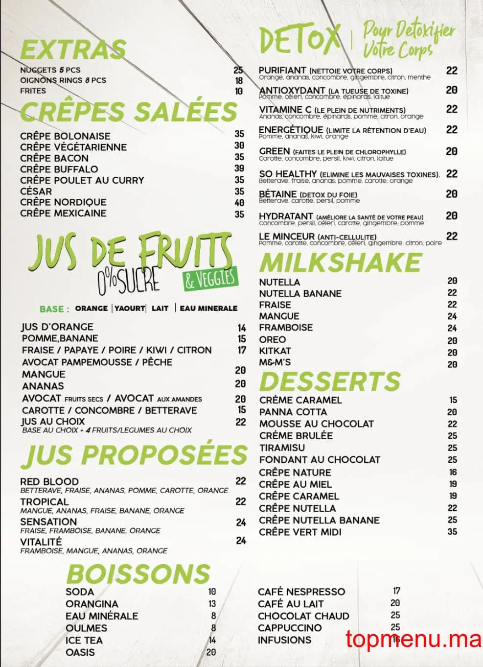 Restaurant Vert midi menu page 3 Vert midi menu page 3
