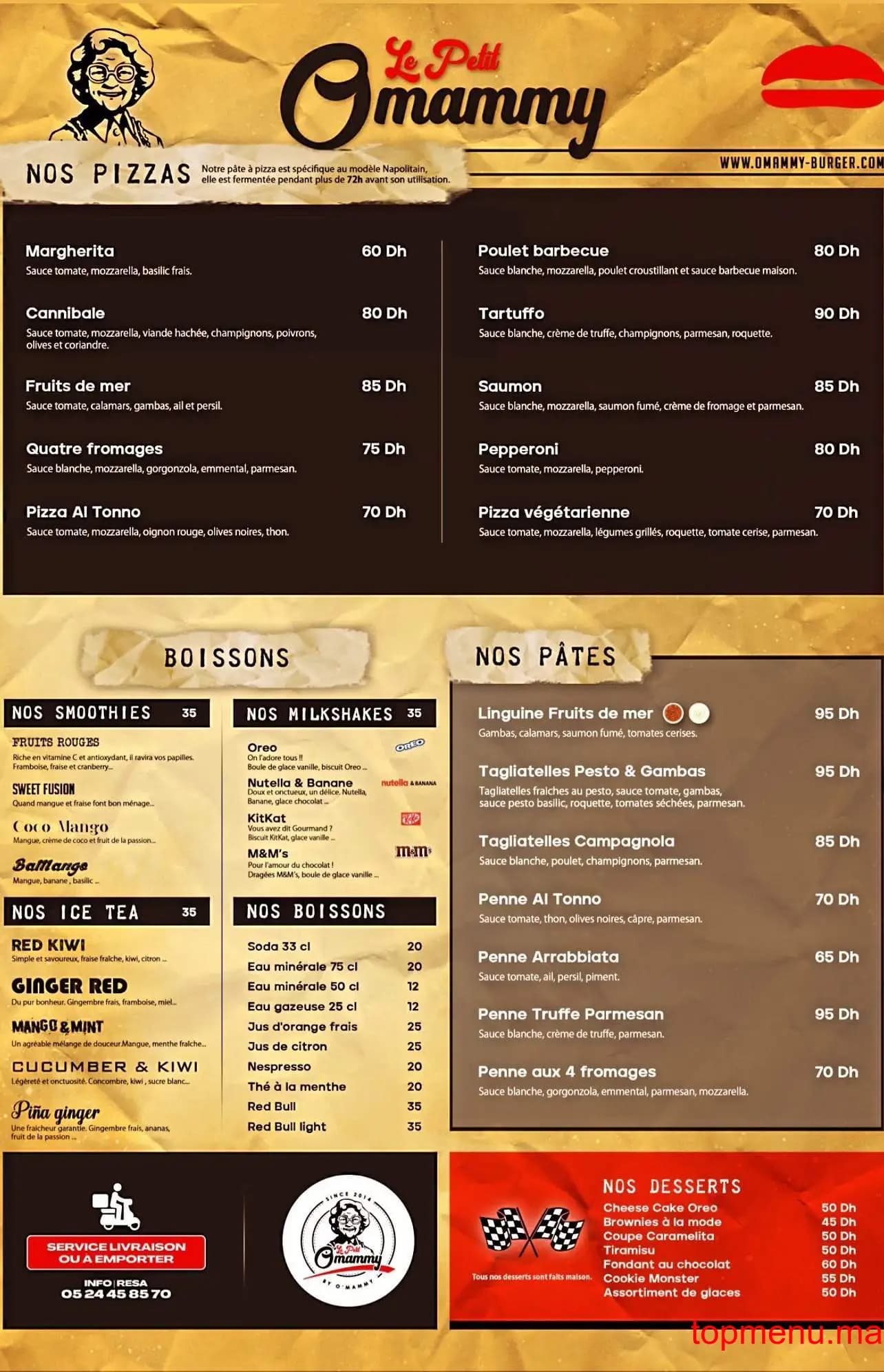 Restaurant Le Petit O’Mammy menu page 1 Le Petit O’Mammy menu page 1