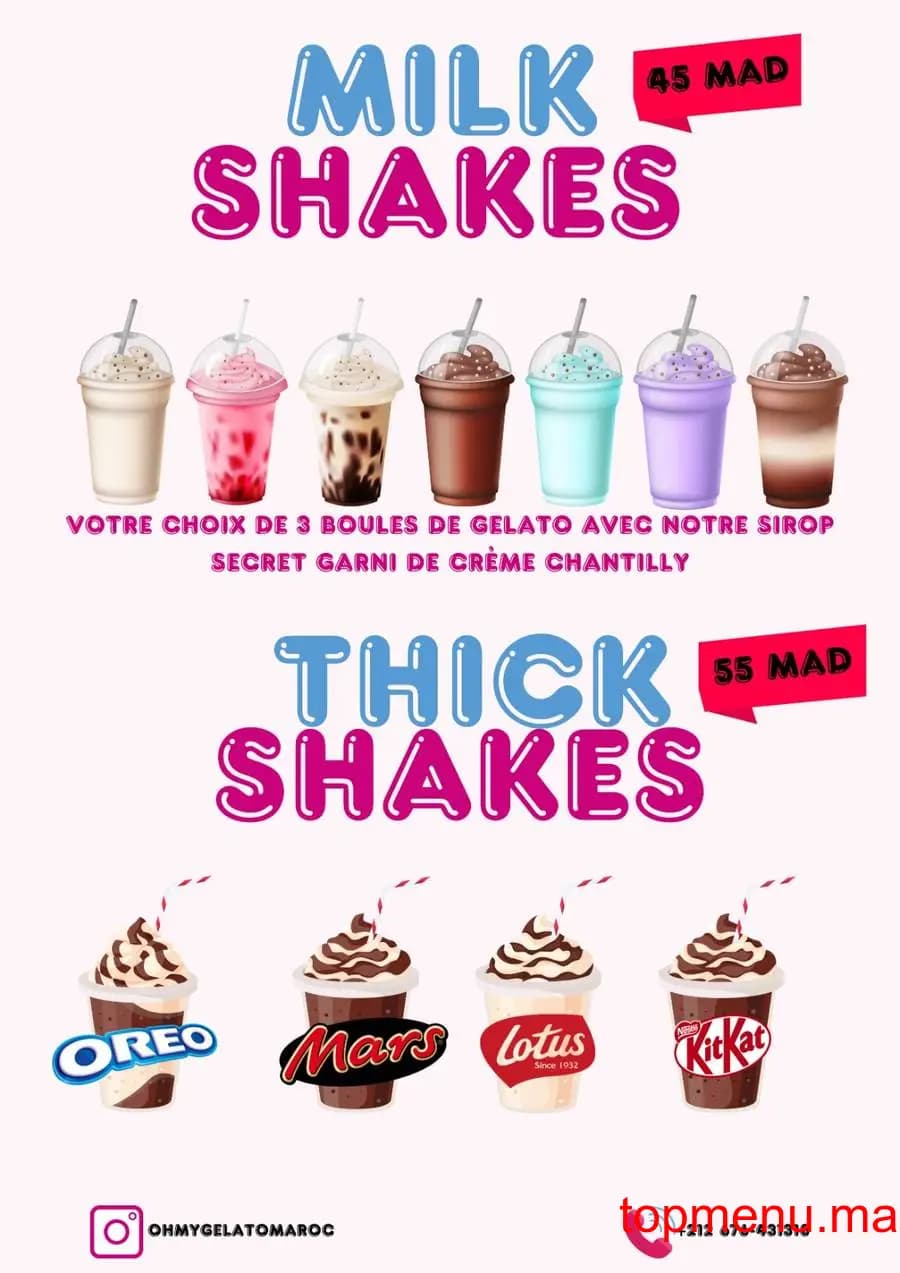 Restaurant Oh My Gelato menu page 7 Oh My Gelato menu page 7