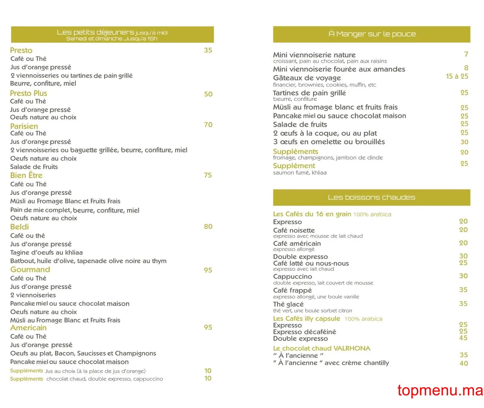 Restaurant 16 Café menu page 2 16 Café menu page 2