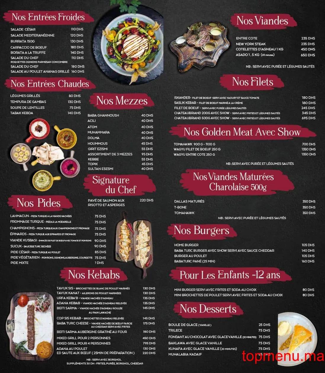 Restaurant Baba Turc menu page 1 Baba Turc menu page 1