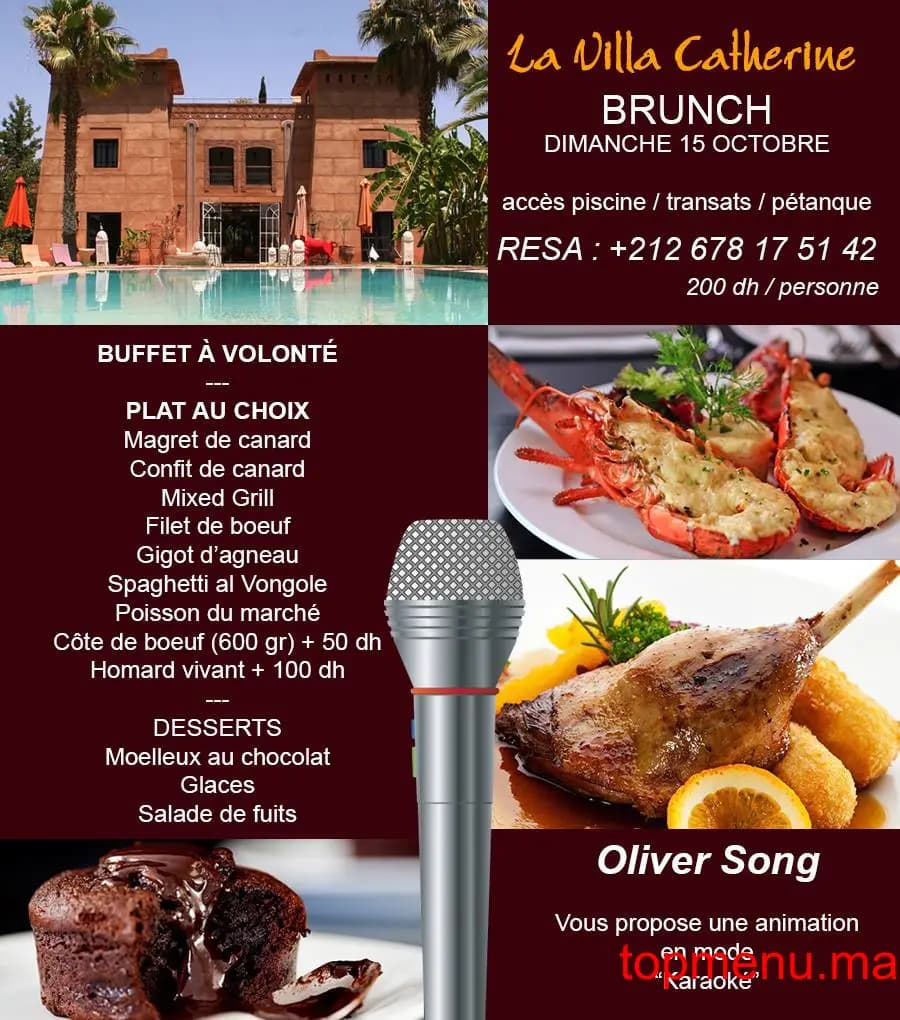 Restaurant Villa Catherine menu page 1 Villa Catherine menu page 1