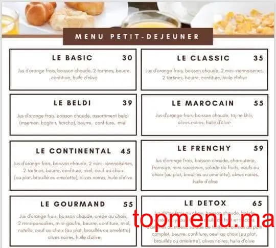 Restaurant Le QG menu page 1 Le QG menu page 1
