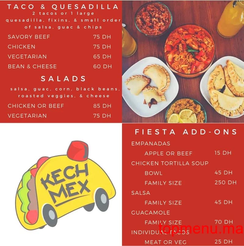 Restaurant KechMex menu page 2 KechMex menu page 2