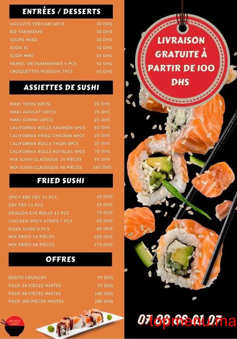 Restaurant Menara Sushi menu page 1 Menara Sushi menu page 1