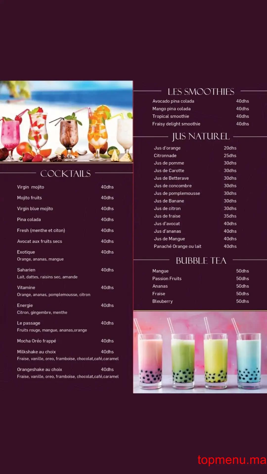 Restaurant Le Passage menu page 7 Le Passage menu page 7