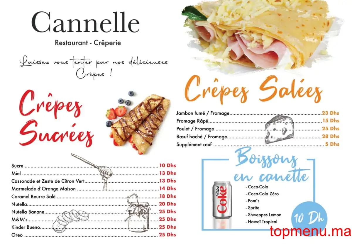 Restaurant Café Cannelle menu page 3 Café Cannelle menu page 3