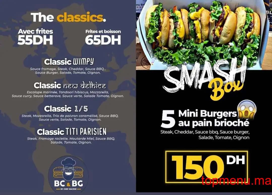 Restaurant BC & BG by Chef Hacene menu page 2 BC & BG by Chef Hacene menu page 2