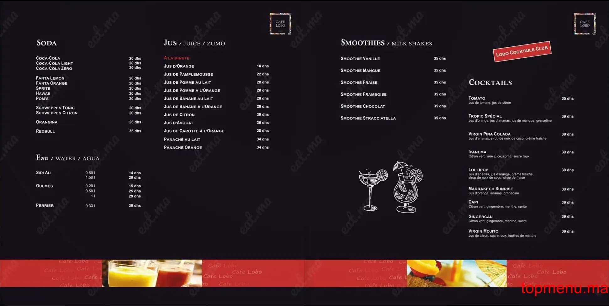 Restaurant Café Lobo menu page 2 Café Lobo menu page 2