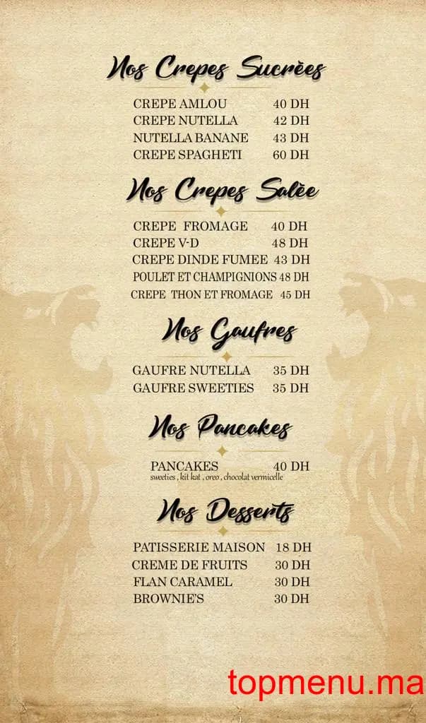 Restaurant Huitième Jour menu page 4 Huitième Jour menu page 4