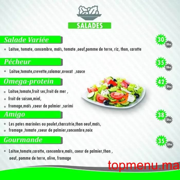 Restaurant Amigo Burger menu page 4 Amigo Burger menu page 4