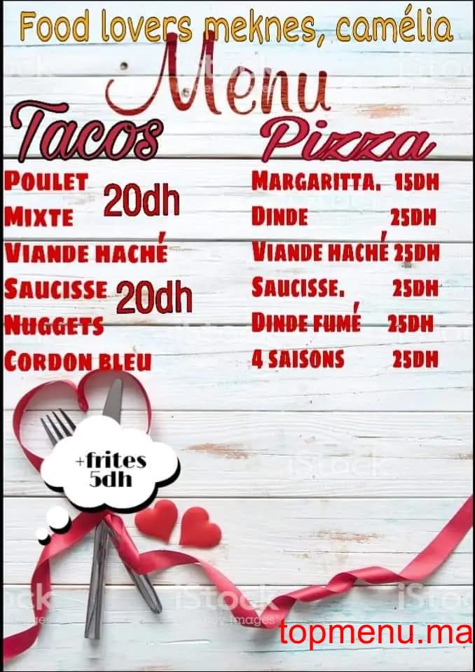 Restaurant Food Lovers menu page 1 Food Lovers menu page 1