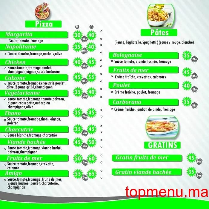 Restaurant Amigo Burger menu page 5 Amigo Burger menu page 5