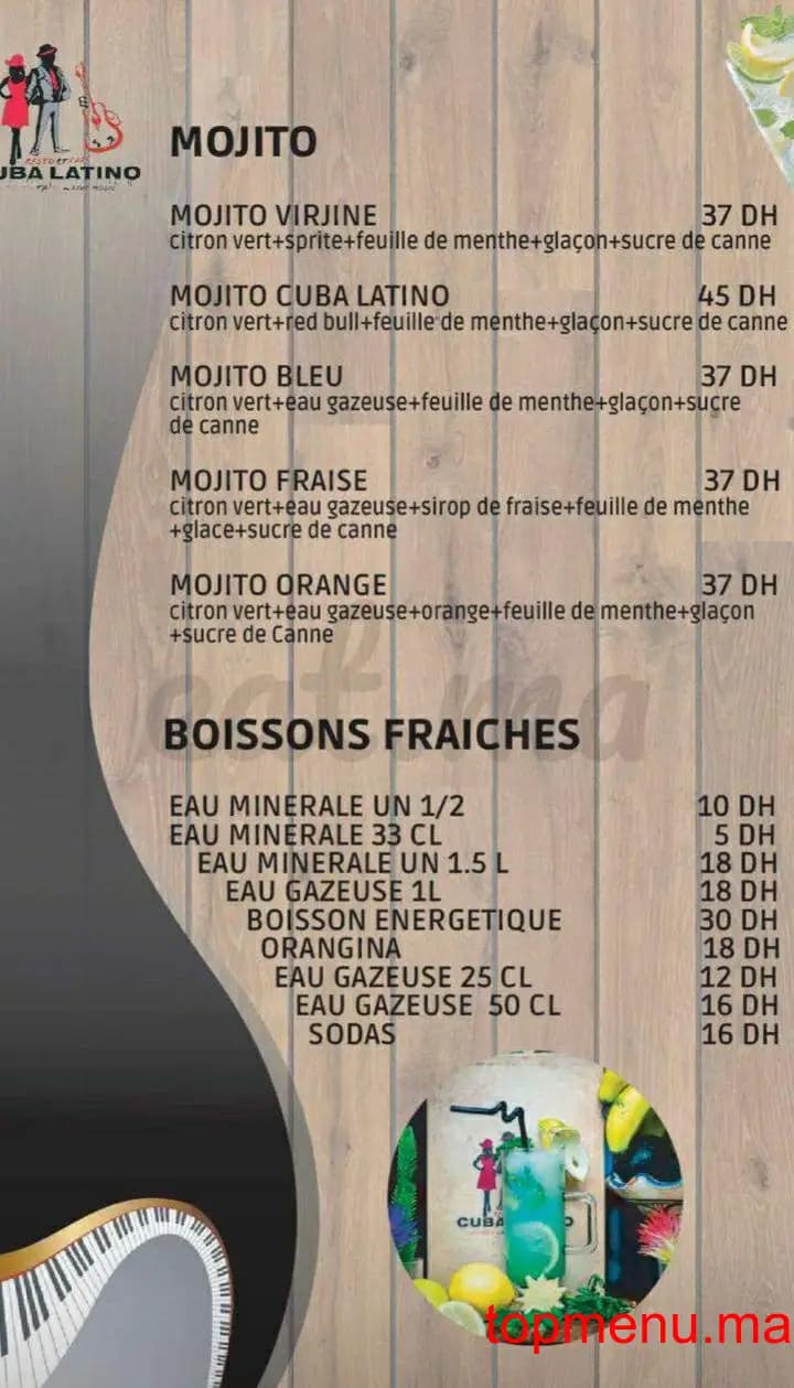 Restaurant Cuba Latino menu page 7 Cuba Latino menu page 7