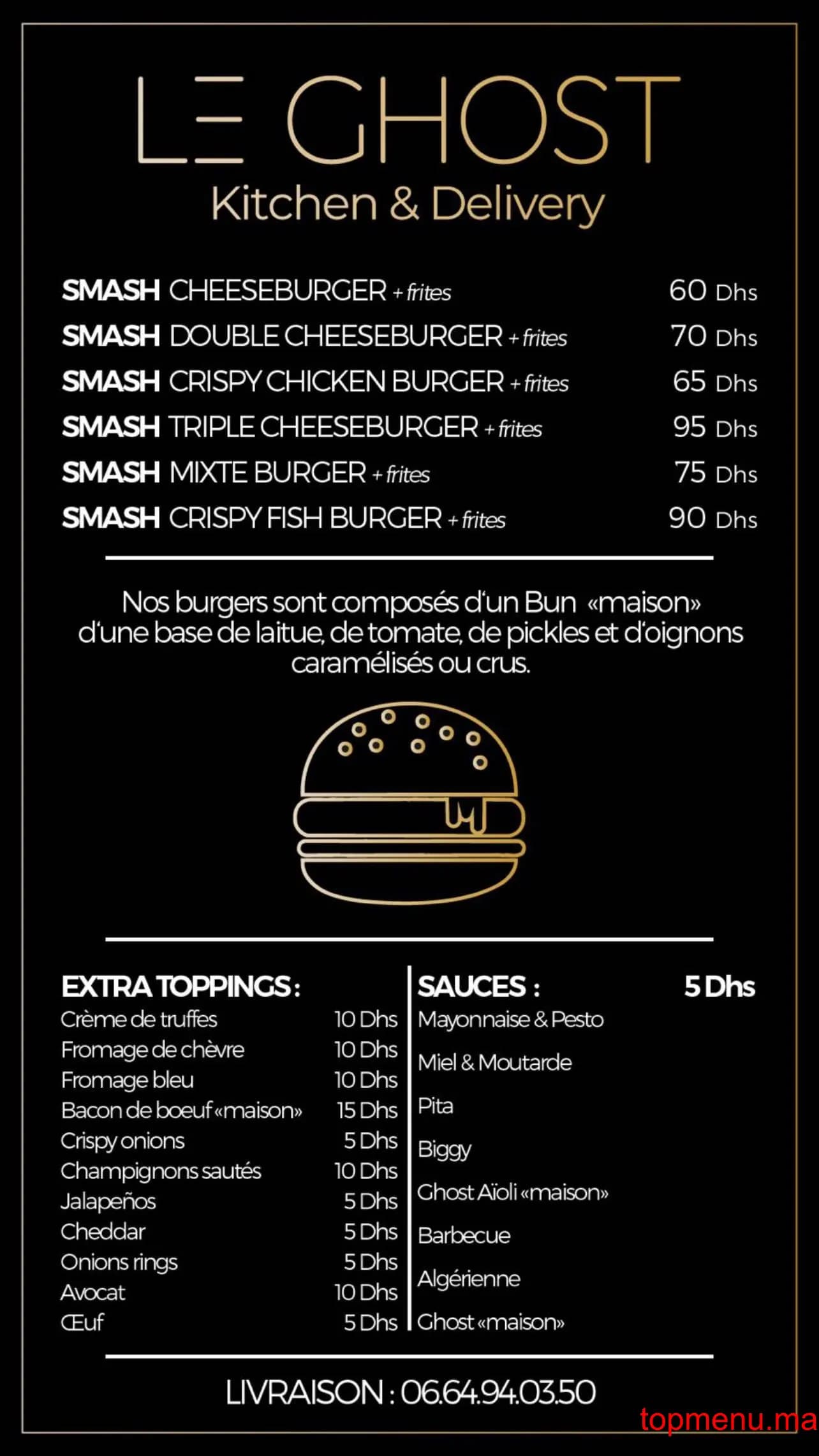 Restaurant Le Ghost menu page 1 Le Ghost menu page 1