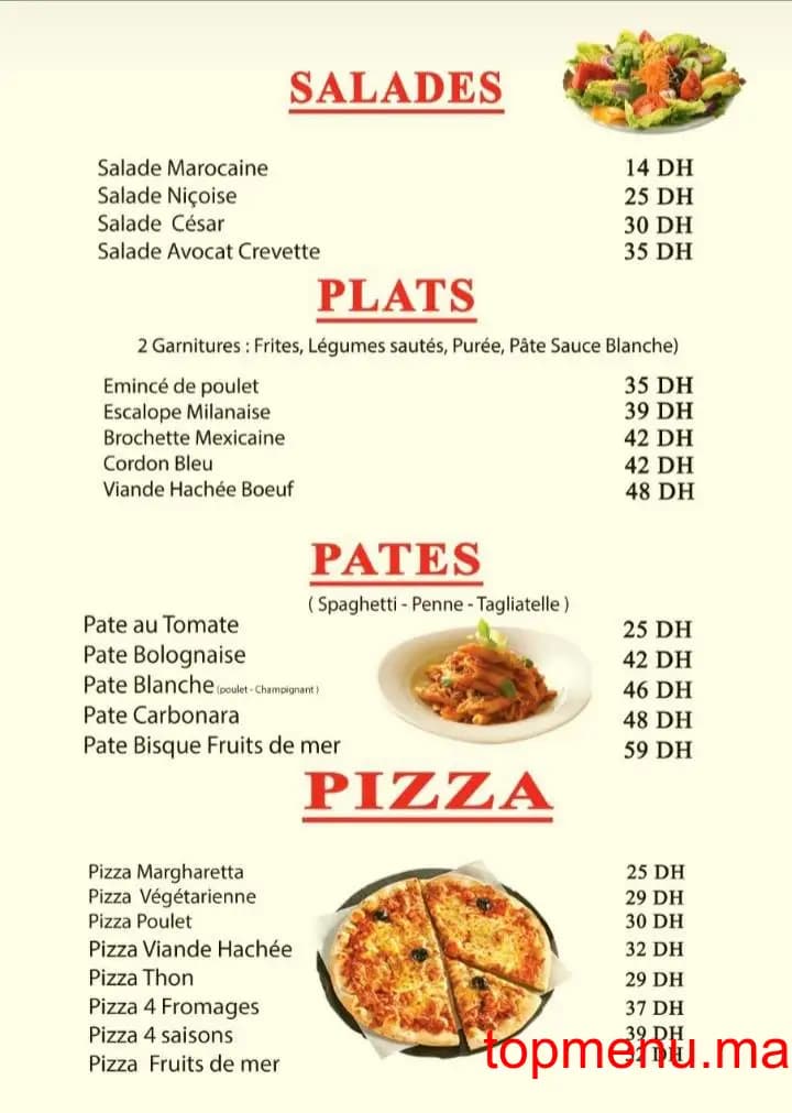 Restaurant O’Coin menu page 2 O’Coin menu page 2