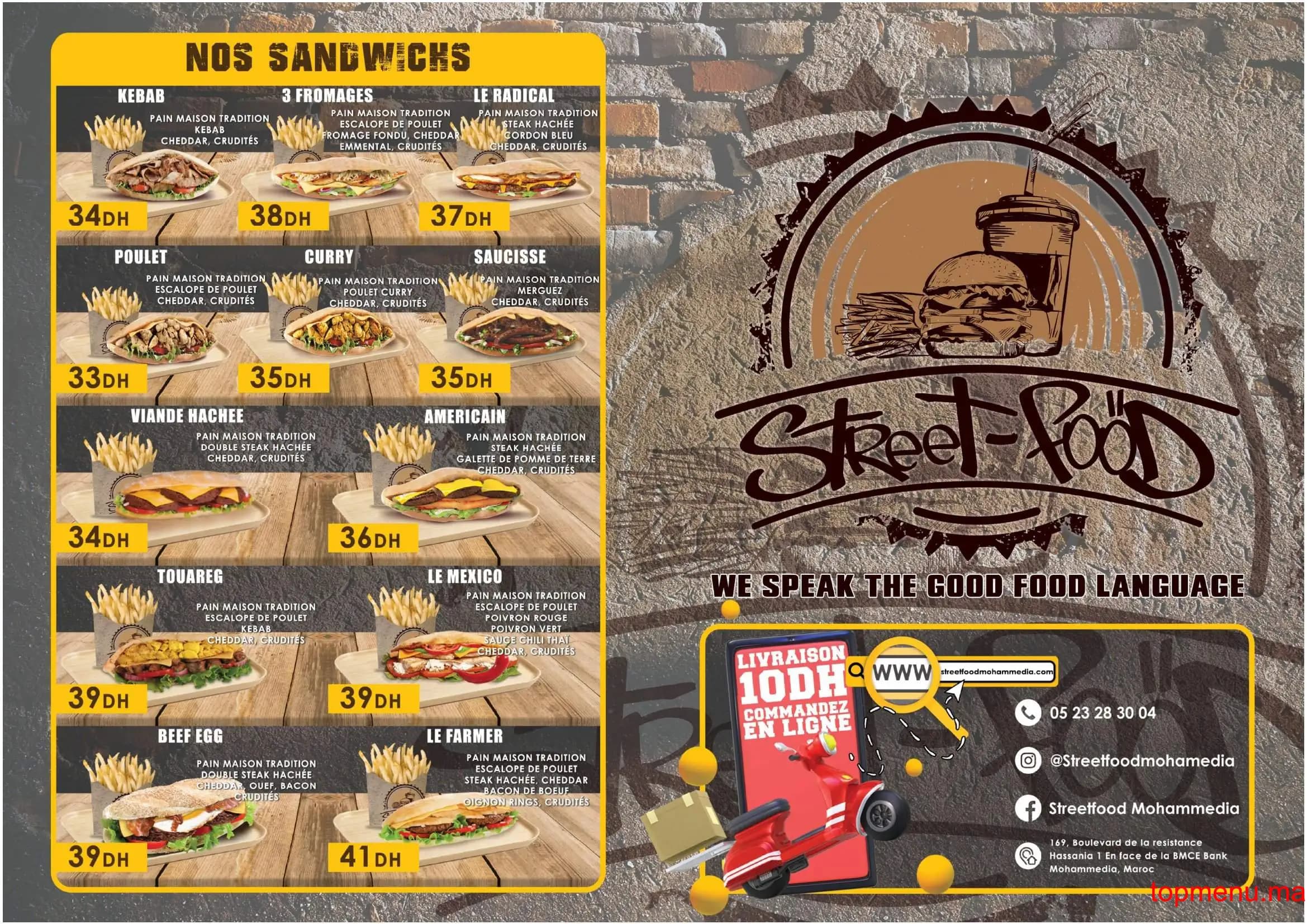 Restaurant Street Food menu page 1 Street Food menu page 1