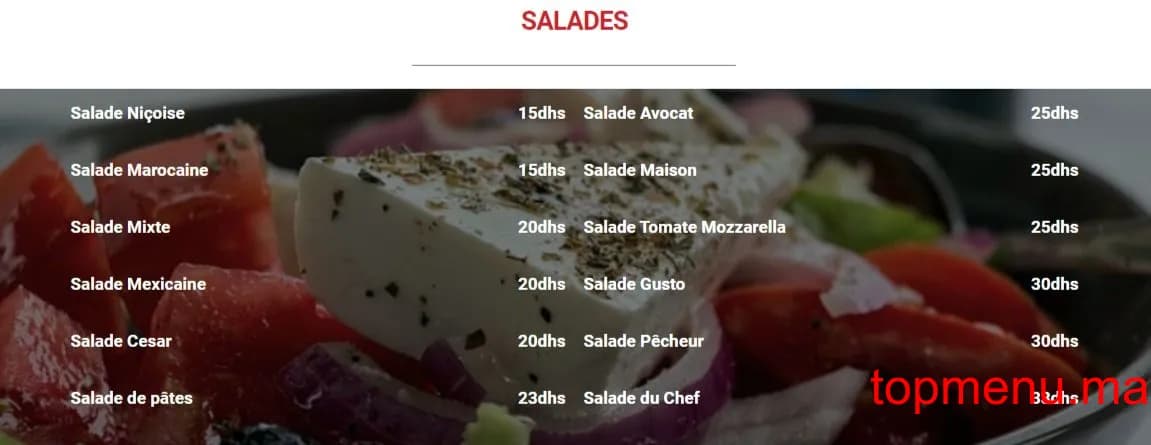 Restaurant Gusto Food menu page 4 Gusto Food menu page 4