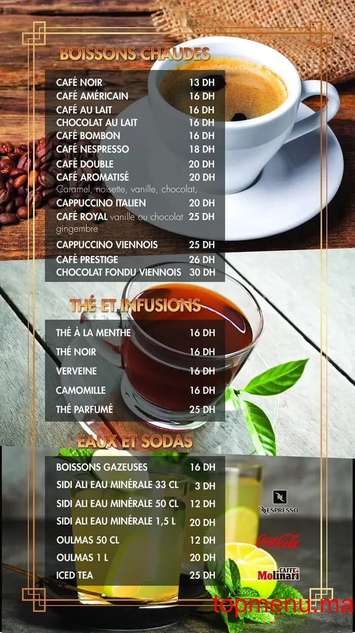 Restaurant Café Les Terrasses menu page 6 Café Les Terrasses menu page 6