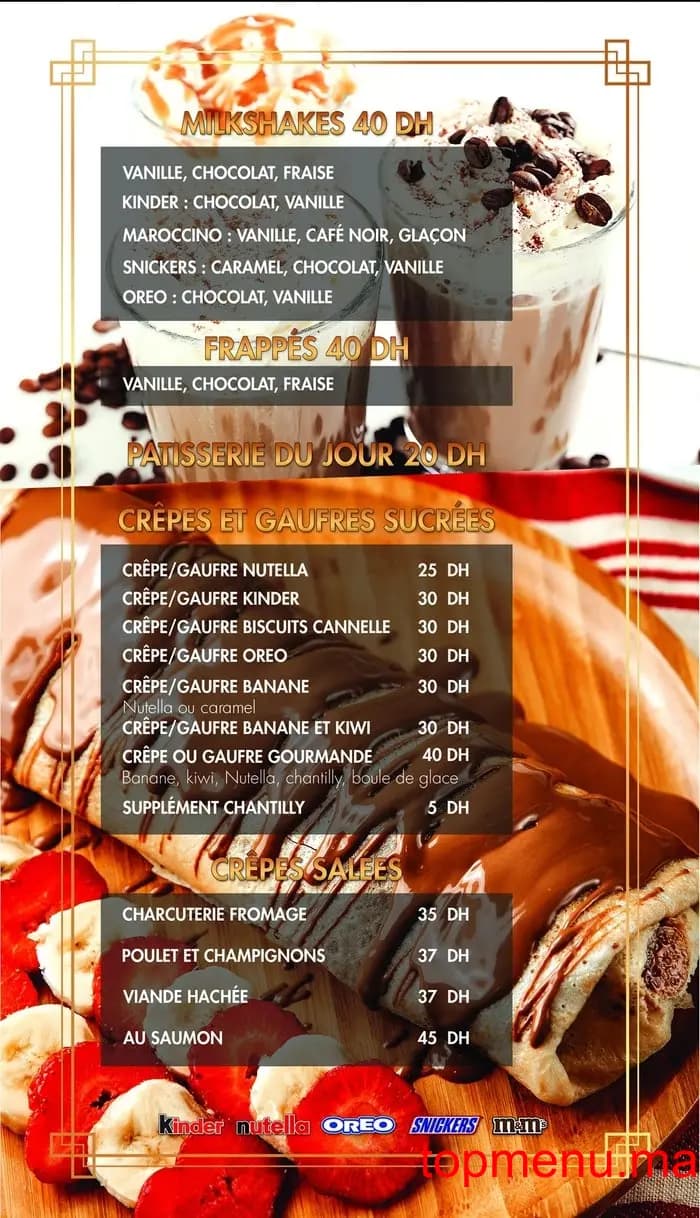 Restaurant Café Les Terrasses menu page 2 Café Les Terrasses menu page 2