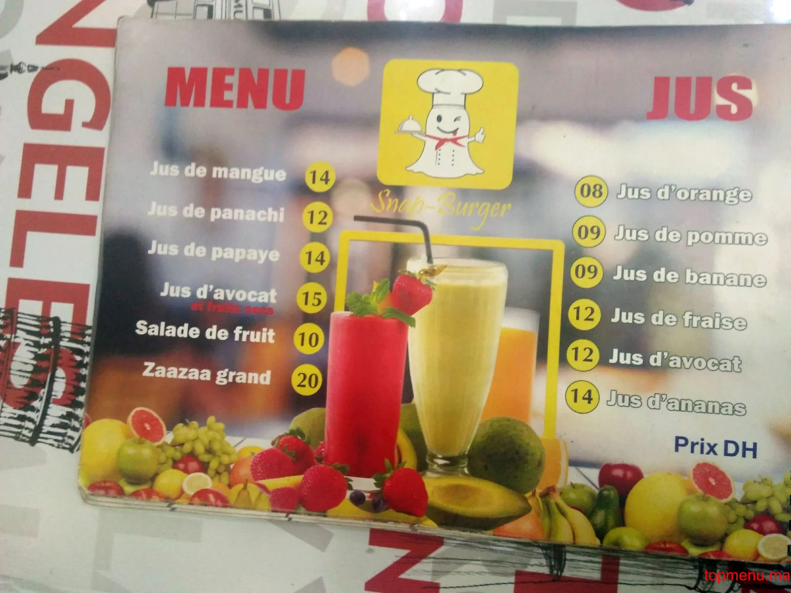 مطعم Snap Burger قائمة الطعام page 1 Snap Burger قائمة الطعام page 1